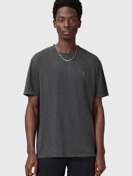 AllSaints t-shirt SAKA gładki szary