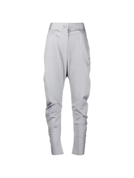 Pantaloni Tessitura Body Couture de mătase conici gri