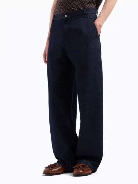 Широкие джинсы Emporio Armani синие