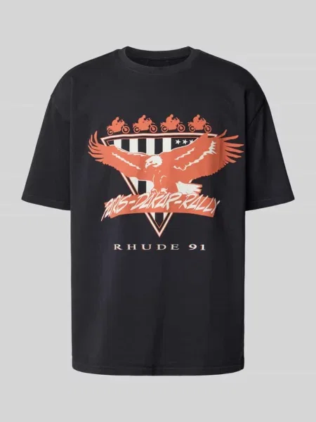 T-shirt o kroju regular fit z czystej bawełny Rhude czarna