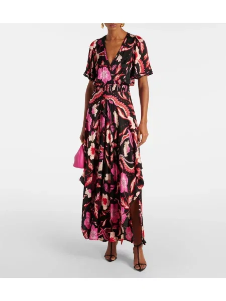 Rochie maxi Poupette St Barth cu model floral de costum