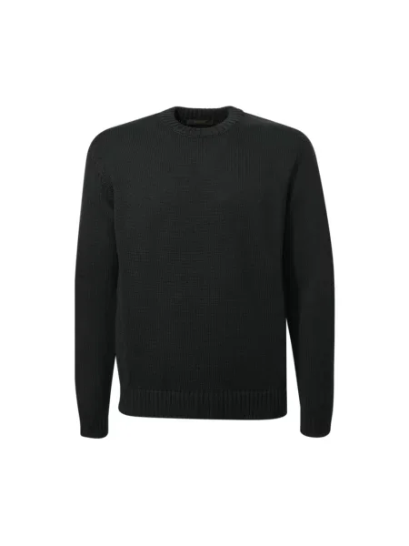 Sweter Zanone wełniany z długim rękawem czarny