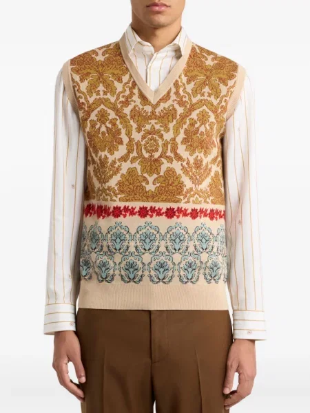 Vestă Etro din jacard maro