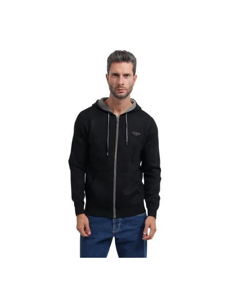 Bluza z kapturem Guess z kapturem czarna