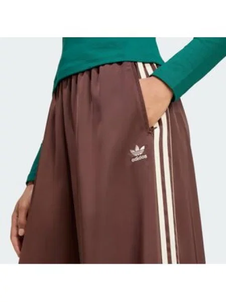 Adidas Spodnji del trenirke adicolor Satin Wide Leg rjava