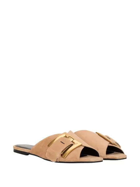 Papuci tip mules Balmain din piele de căprioară fără toc