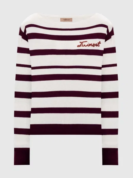 Свитер Twinset в полоску белый