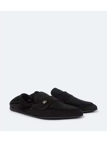 Pantofi loafer Dolce&gabbana din piele de căprioară negru