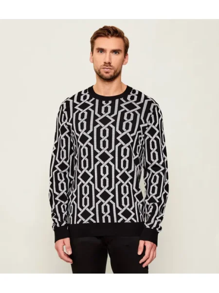 HUGO Pulover Souvawn | cu adaos de lână negru
