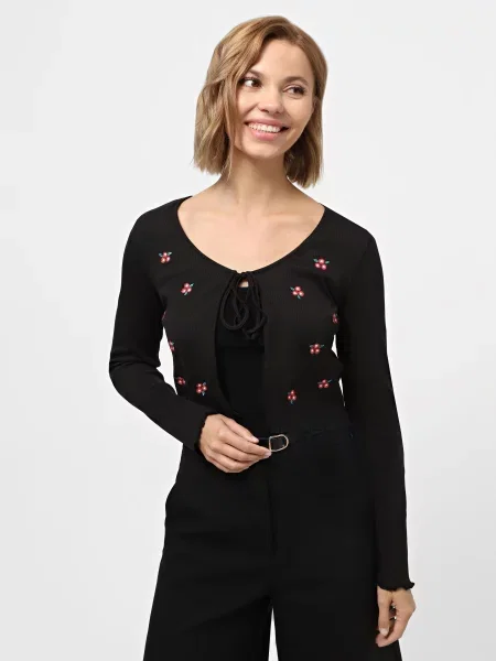 Кардиган Piazza Italia бавовна/еластан чорний