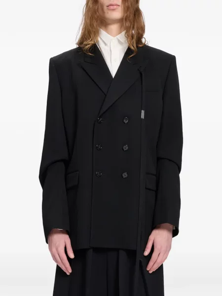 Sacou Ann Demeulemeester cu două rânduri de nasturi negru