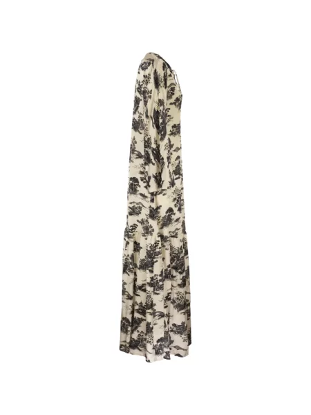 Rochie maxi Max Mara cu imagine cu cordon