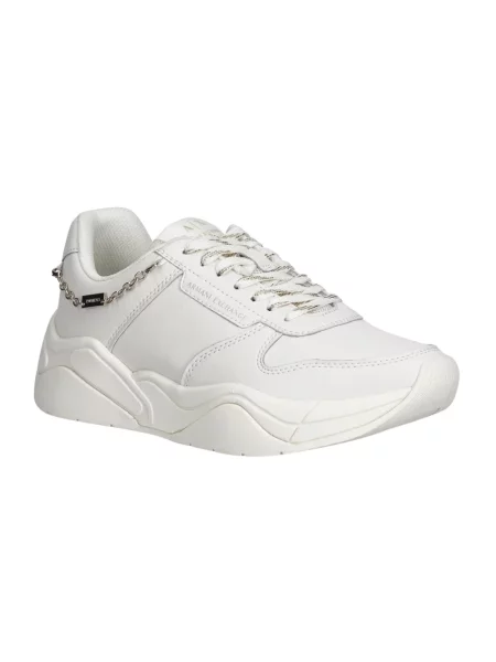 Sneakersy Armani Exchange skórzane z logo białe
