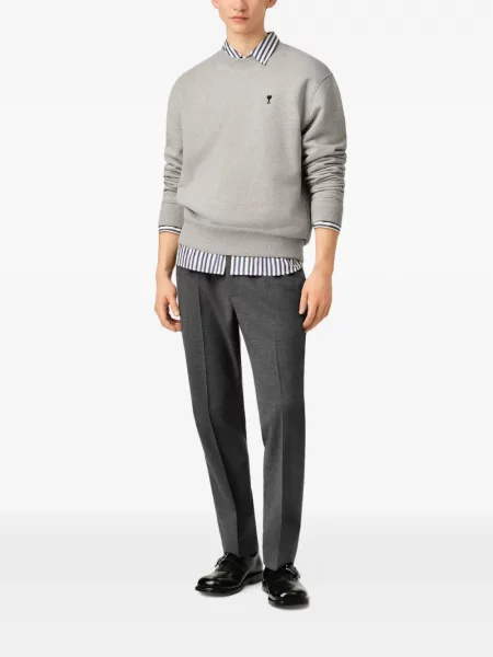 Pantaloni Ami Paris de lână gri