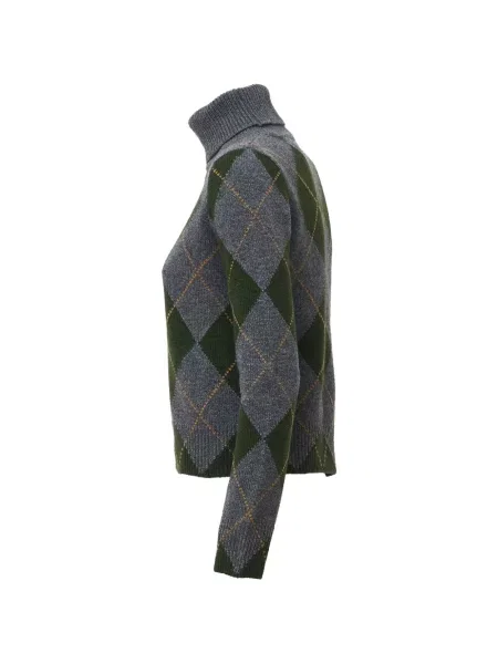 Pulover Beyou din cașmir cu model argyle gri