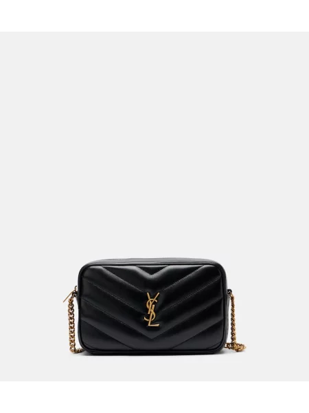 Geanta de piele Saint Laurent din piele matlasată negru