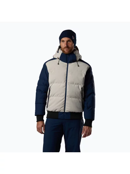 Geacă de schi pentru bărbați Rossignol Corduroy Down Bomber silver cloud/dark navy marină