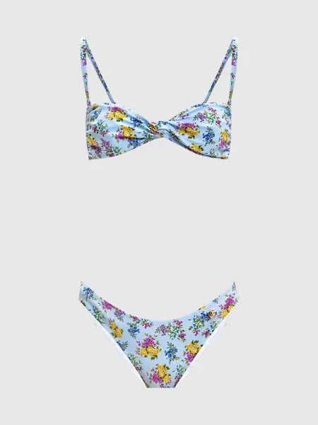 Купальник Dolce&gabbana в цветочек с принтом голубой