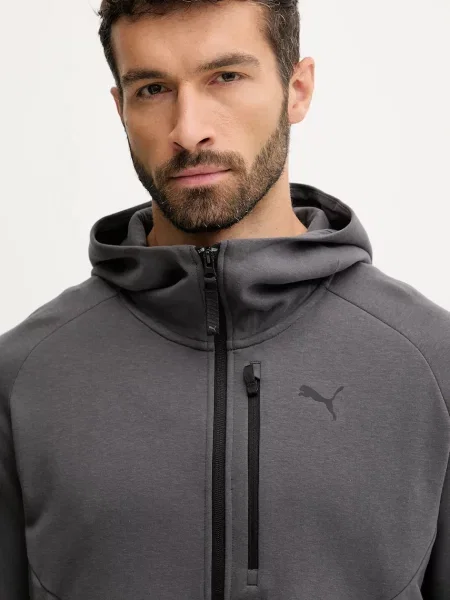 Однотонный свитер Puma с капюшоном серый