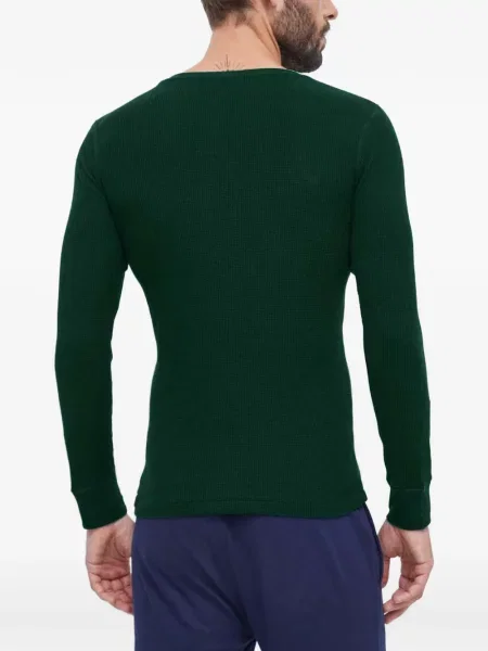Kožené pantofle Polo Ralph Lauren s autogramem s výstřihem do v zelené
