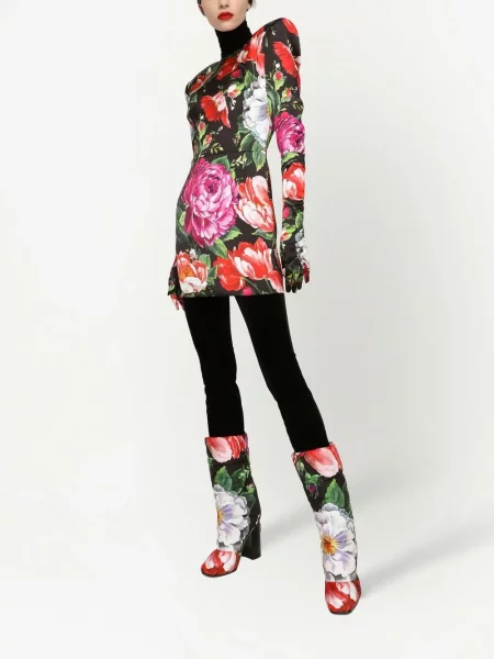 Rochie Dolce & Gabbana cu model floral cu imagine negru