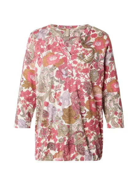 Soyaconcept Bluză FELICITY ecru / maro deschis / mov liliachiu roz