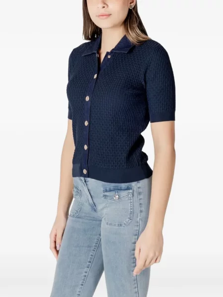 Gulerat scurt cardigan Morgan albastru