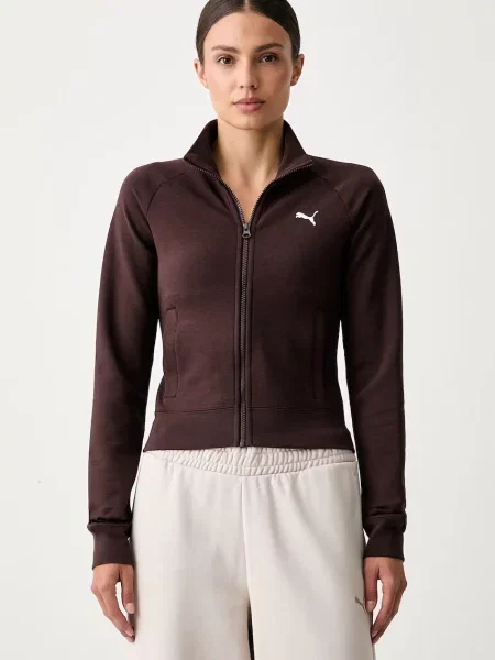 Puma hanorac cu pentru femei Essentials Slim maro