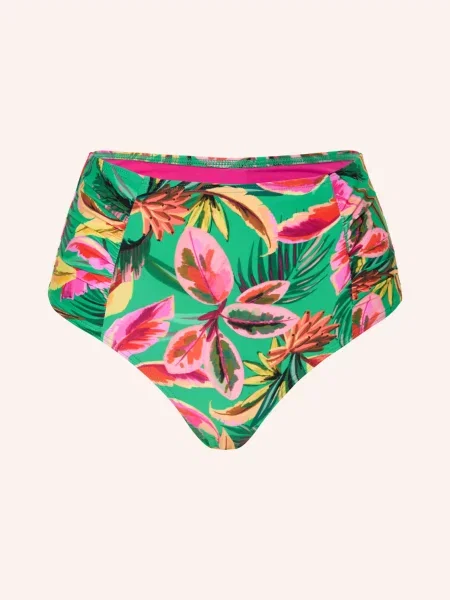 Cyell Bikiny S Vysokým Pasem Floral Forest zelená / růžová / světle červená