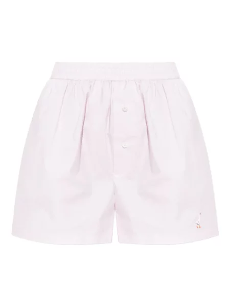 Pantaloni scurți Moschino cu broderie roz