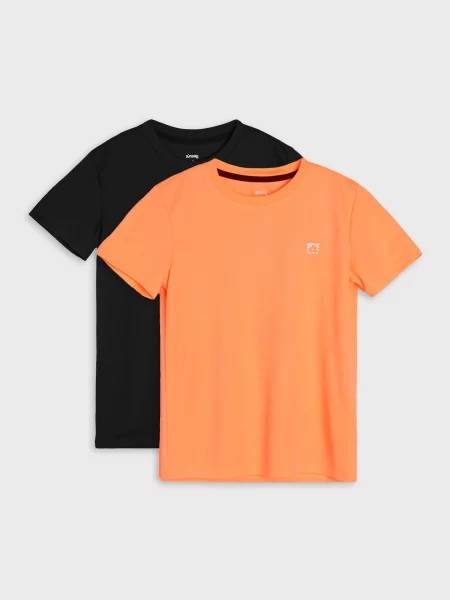 Sinsay Sportovní trička s reflexním potiskem Active 2 pack černá