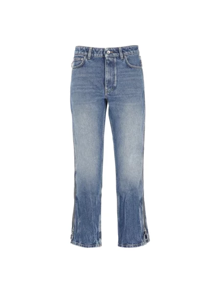 Jeansy Rabanne o krotszym kroju niebieskie