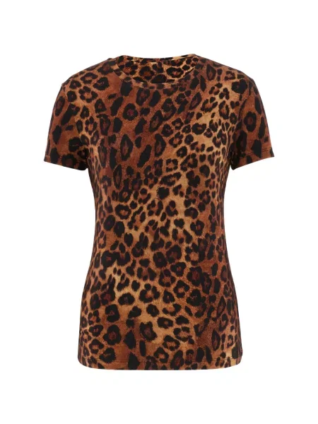 Tricou L'agence cu imagine cu model leopard maro