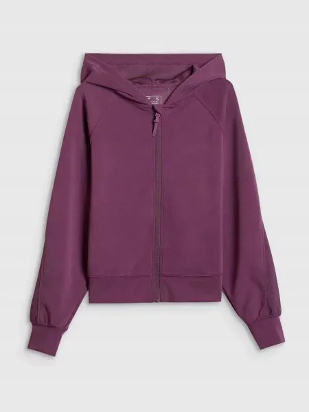 BLUZA DRESOWA 4F ROZPINANA Z KAPTUREM Z MODALEM czerwony