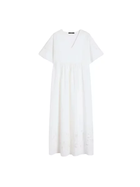 Sukienka bawełniana Weekend Max Mara popelinowa biała