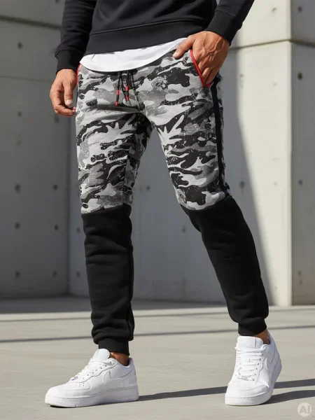 Spodnie dresowe camo Dstreet szare