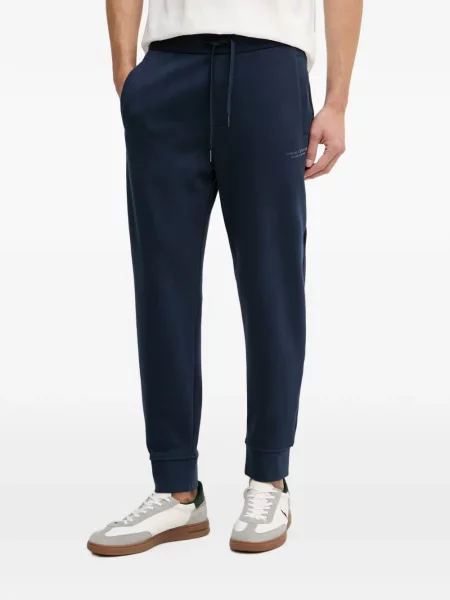 Pantaloni Armani Exchange cu imagine alergare cu cordon albastru