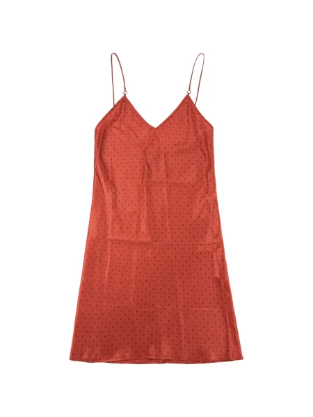 Rochie Chrome Hearts de mătase cu motiv cu inimi roșu