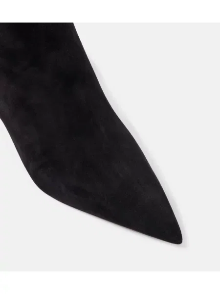Semišové členkové čižmy Christian Louboutin čierna