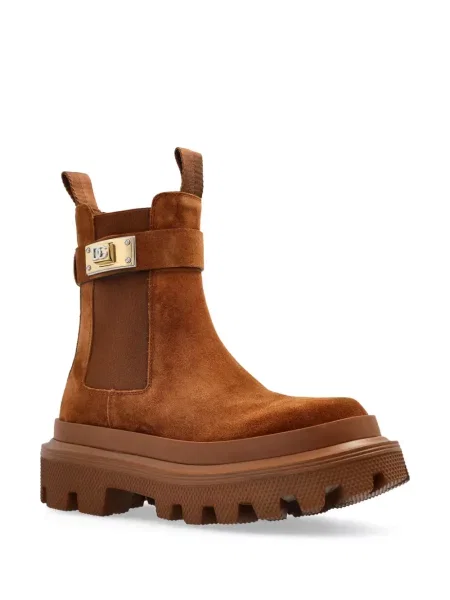 Botine chelsea Dolce & Gabbana din piele de căprioară maro
