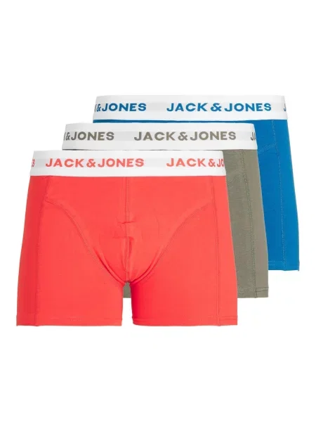 JACK & JONES Boxeri Daniel albastru / kaki / roșu alb