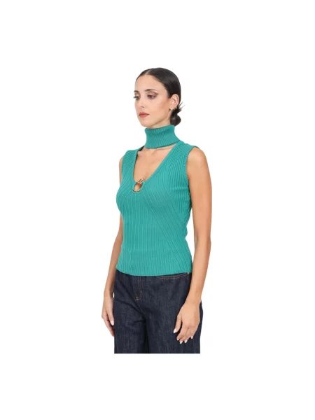 Sweter z golfem Just Cavalli zielony