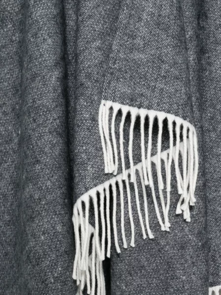 Poncho Twinset cu franjuri gri
