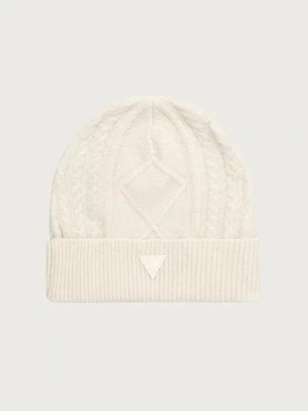 Guess czapka beanie z wełną beżowa
