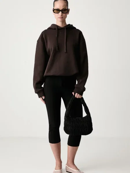Суичър с качулка Adidas Originals с качулка кафяво