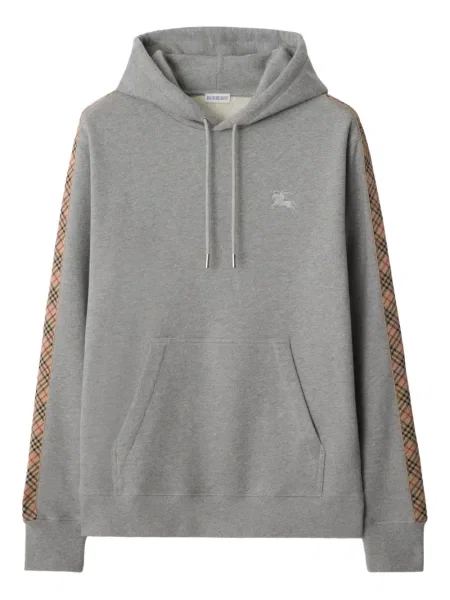 Majica s kapuljačom Burberry karirana siva