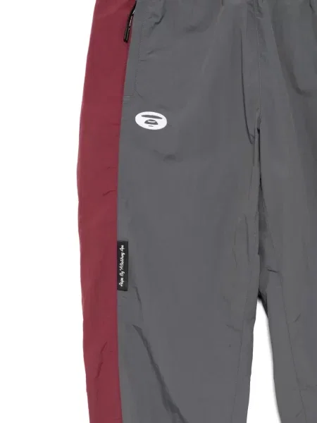 Pantaloni Aape By A Bathing Ape cu broderie gri