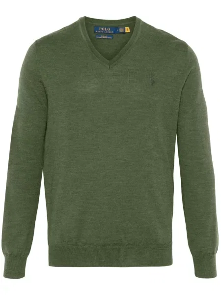 Vunena kapa Polo Ralph Lauren karirana s printom crna