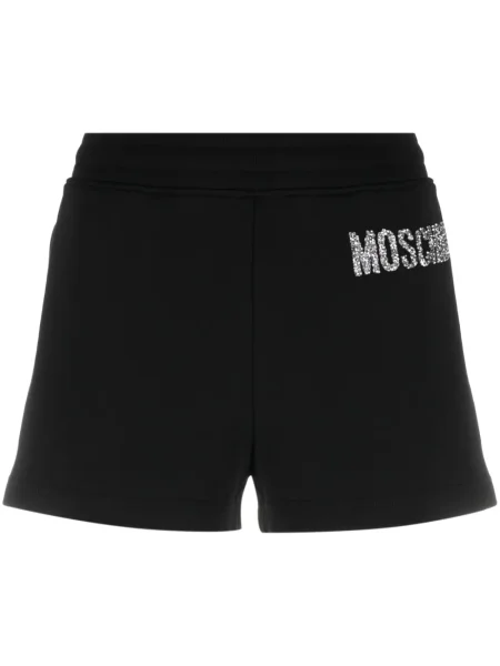 Pantaloni scurți Moschino cu autograf negru