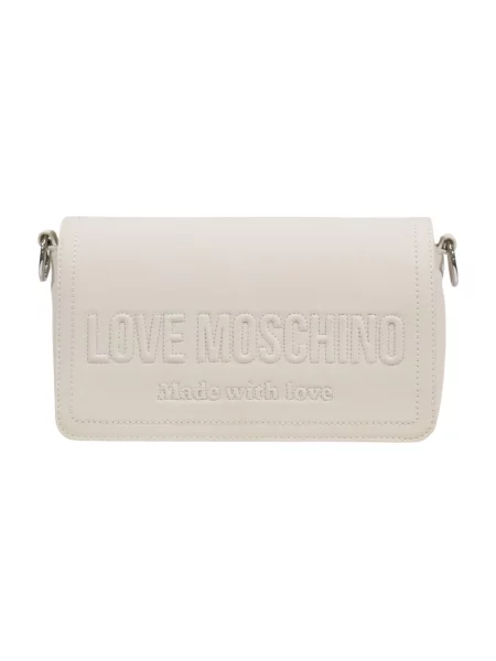 Lniana torebka Love Moschino beżowa